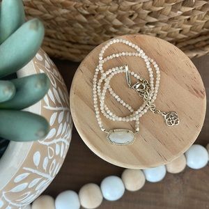 Elisa Gold Beaded Pendant Necklace